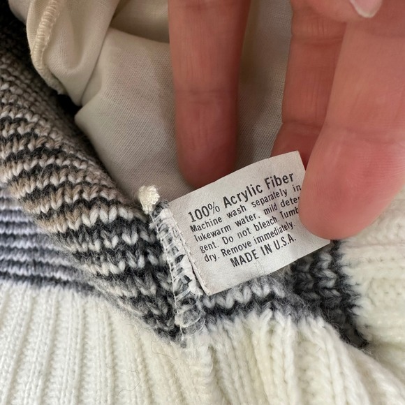 Vintage American Priority Sweater Cardigan Men Large Tribal Western Zip Up Rodeo - Picture 4 of 8